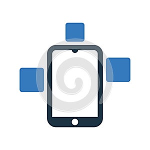 Android, modular, phone, project icon. Simple editable vector graphics