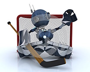 Android playing ice hockey