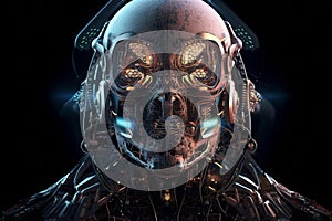 Android or robot with artificial intelligence. Generative AI