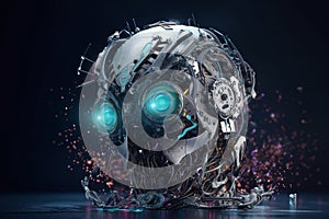 Android or robot with artificial intelligence. Generative AI
