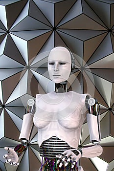 Android robot cyber female