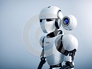 android, robot, cyborg, looking left frame generative ai illustration art