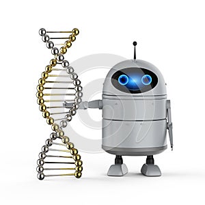 Android robot with dna helix