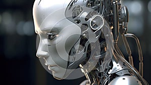 Android robot face humanoid technology machine cyber tech