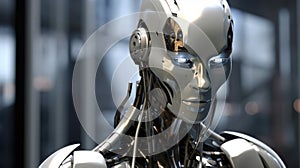 Android robot face humanoid technology machine cyber tech