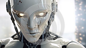 Android robot face humanoid technology machine cyber tech