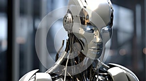 Android robot face humanoid technology machine cyber tech