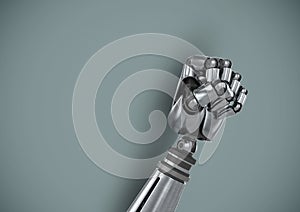 Android Robot hand fist with blue background