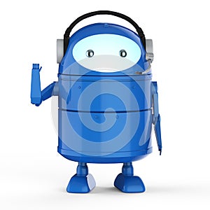 Android robot with headset