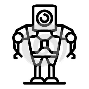 Android robot icon, outline style