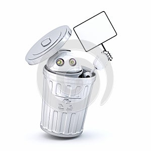 Android robot inside recycle bin