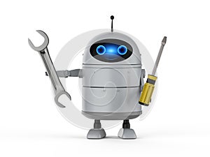 Android robot with screw driver