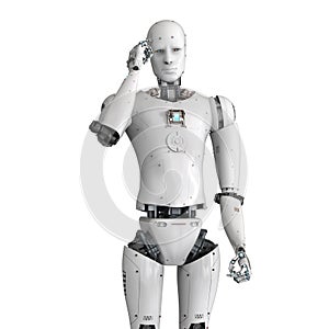 Android robot thinking