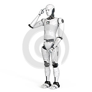 Android robot thinking