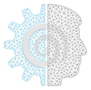 Android Robotics Polygonal Frame Vector Mesh Illustration