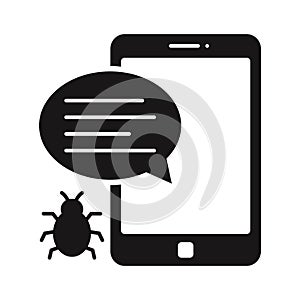 Android virus Glyph with background Vector icon which can easily modify or edit photo