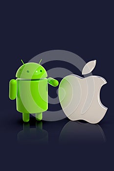 Android vs Apple iOS compared - logo characters