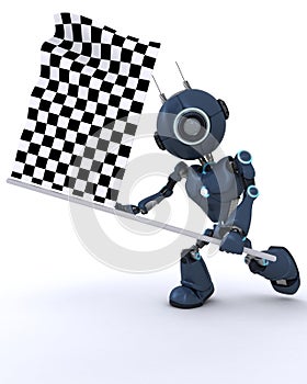 Android waving chequered flag