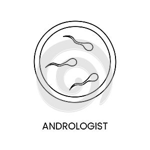 Andrologist line icon in vector, illustration of medical profession.