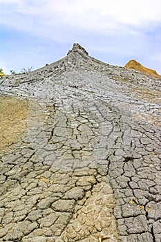 andscape with muddy volcano in Buzau, Paclele mari, Romania