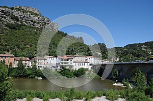 Anduze city in the heart of Cevennes, France photo