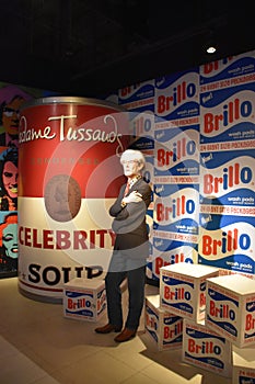 Andy Warhol wax statue at Madame Tussauds Wax Museum at ICON Park in Orlando, Florida