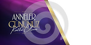 International Happy Mother`s Day. Billboard, Poster, Social Media, Greeting Card template. Turkish: Anneler Gununuz Kutlu Olsun. photo