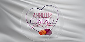 International Happy Mother`s Day. Billboard, Poster, Social Media, Greeting Card template. Turkish: Anneler Gununuz Kutlu Olsun. photo