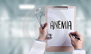 ANEMIA blood for Anemia test , Medical Concept: Anemia , Diagno photo