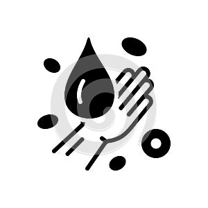 Black solid icon for Anemia, symptoms and sick