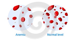 Anemia problem circulatory iron body diagram background. Anaemia biology blood isolated medical normal icon. photo