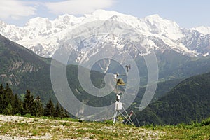 Anemometer at parapente launching point, French Plateau d`Assy photo