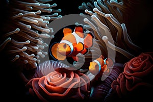 Anemonefish underwater sea ocean wildlife clownfish fish nature tropical reef anemone coral