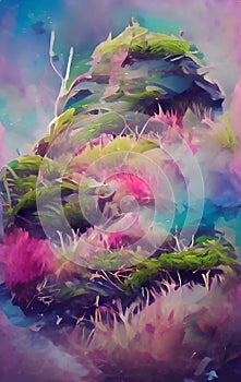 Anemones and algae - abstract digital art