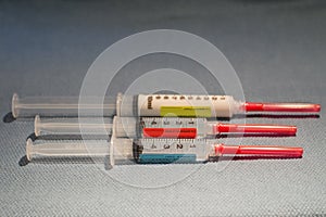 Anesthesia Drugs without Labels Showing in a Row