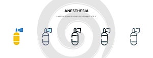 Anesthesia icon in different style vector illustration. two colored and black anesthesia vector icons designed in filled, outline
