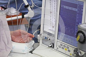 Anesthesia machine in usage