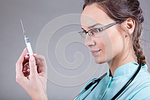 Anesthesiologist with a syringe photo
