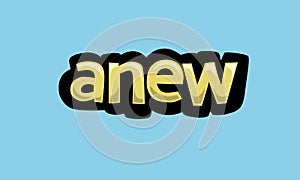 ANEW writing vector design on a blue background