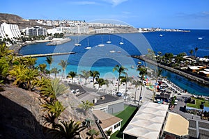 Anfi del Mar beach canary island panorama