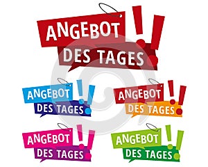 Angebot des Tages - Sale of the day banners labels