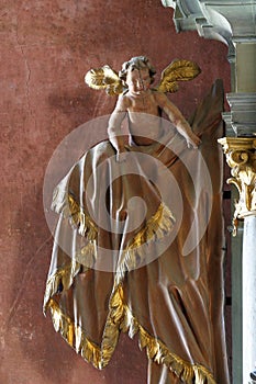 Angel, altar of Parting of the Apostles at the Church of Our Lady of Jerusalem at Trski Vrh in Krapina, Croatia