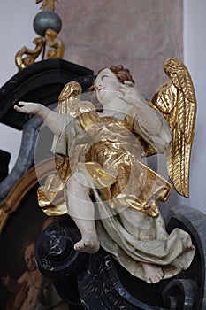 Angel, altar statue in the church of St. Agatha in Schmerlenbach