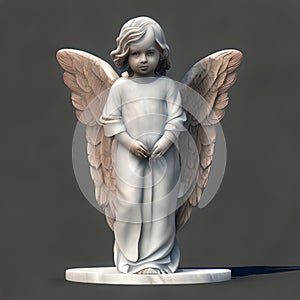 Angel ancient marble sculpture, grave or church decoration, decorative artwork,