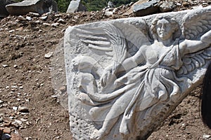 Angel, art, work of art, wings, decoration, greek ruin, SelÃ§uk. Turkey