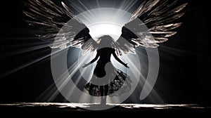 an angel as a silhouette illustration - beautiful wallpaper