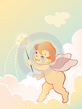 Angel baby with wand