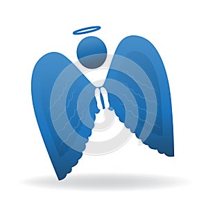 Angel blue icon silhouette symbol logo vector