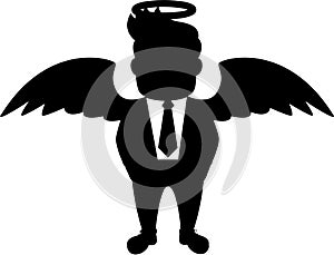 Angel Businessman Shadow Color Illustration