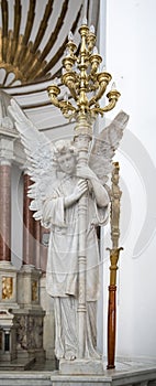 Angel with Candle Holder, Cathedral Santa Marta, Colombia, Caribbean Sea